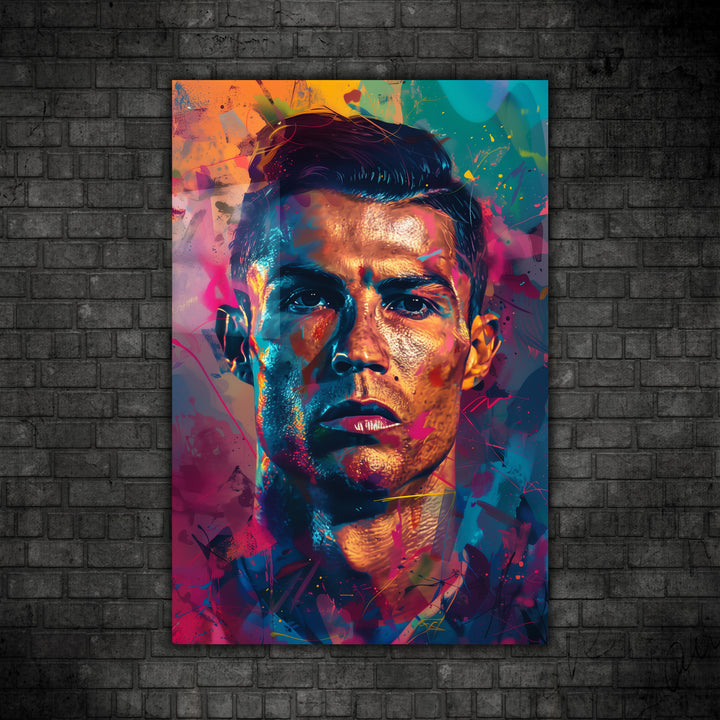 Metal mix print Ronaldo portrait
