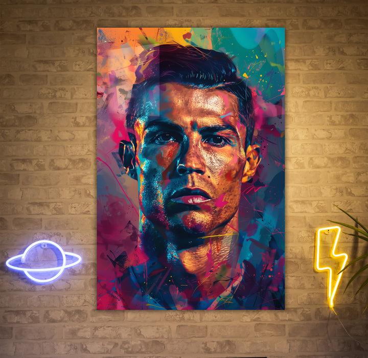 Metal mix print Ronaldo portrait