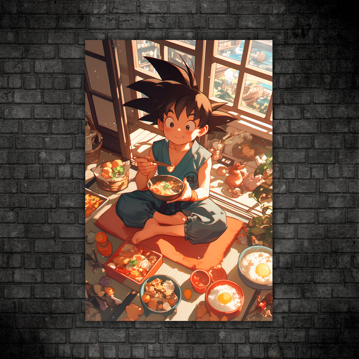 Metal mix print Son Goku Mukbang